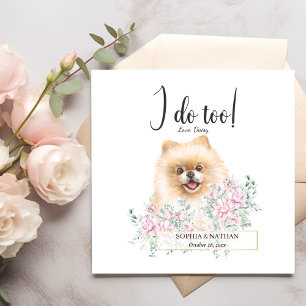 Serviette En Papier Mariage de chien de Poméranie Cocktails Napkins