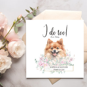 Serviette En Papier Mariage de chien de Poméranie Cocktails Napkins