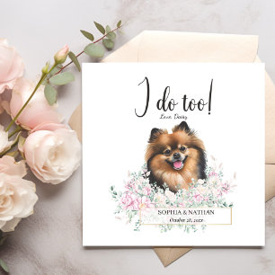 Serviette En Papier Mariage de chien de Poméranie Cocktails Napkins