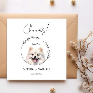Serviette En Papier Mariage de chien de Poméranie simple Cocktail Napk