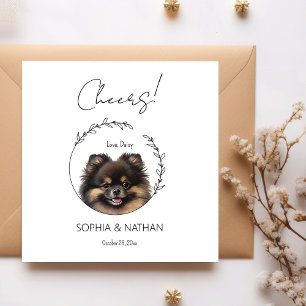 Serviette En Papier Mariage de chien de Poméranie simple Cocktail Napk