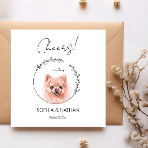 Serviette En Papier Mariage de chien de Poméranie simple Cocktail Napk