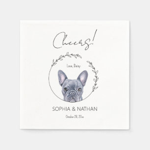 Serviette En Papier Mariage de chien de taureau simple français Cockta