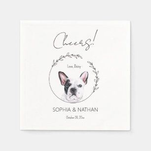 Serviette En Papier Mariage de chien de taureau simple français Cockta