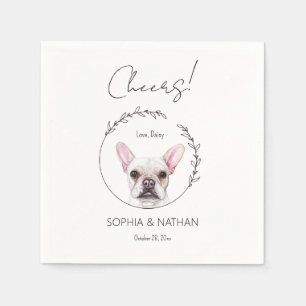 Serviette En Papier Mariage de chien de taureau simple français Cockta