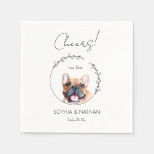 Serviette En Papier Mariage de chien de taureau simple français Cockta