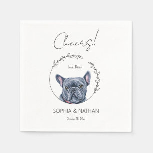 Serviette En Papier Mariage de chien de taureau simple français Cockta