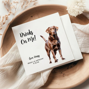 Serviette En Papier Mariage de chien labrador chocolat 
