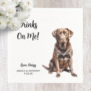 Serviette En Papier Mariage de chien labrador chocolat 