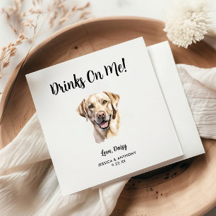 Serviette En Papier Mariage de chien labrador jaune