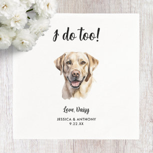 Serviette En Papier Mariage de chien labrador jaune