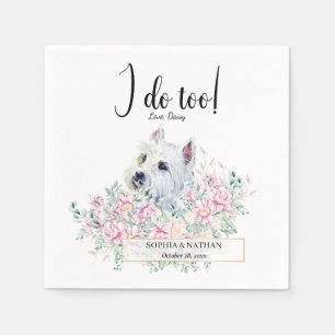 Serviette En Papier Mariage de chien maltais Cocktail serviettes