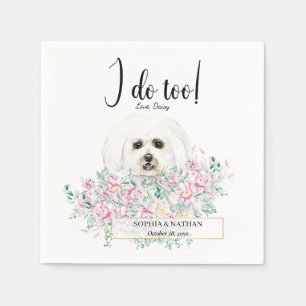 Serviette En Papier Mariage de chien maltais Cocktail serviettes