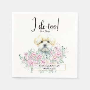 Serviette En Papier Mariage de chien maltais Cocktail serviettes