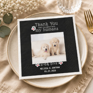 Serviette En Papier Mariage de chien Merci Photo de Compagnie Personna
