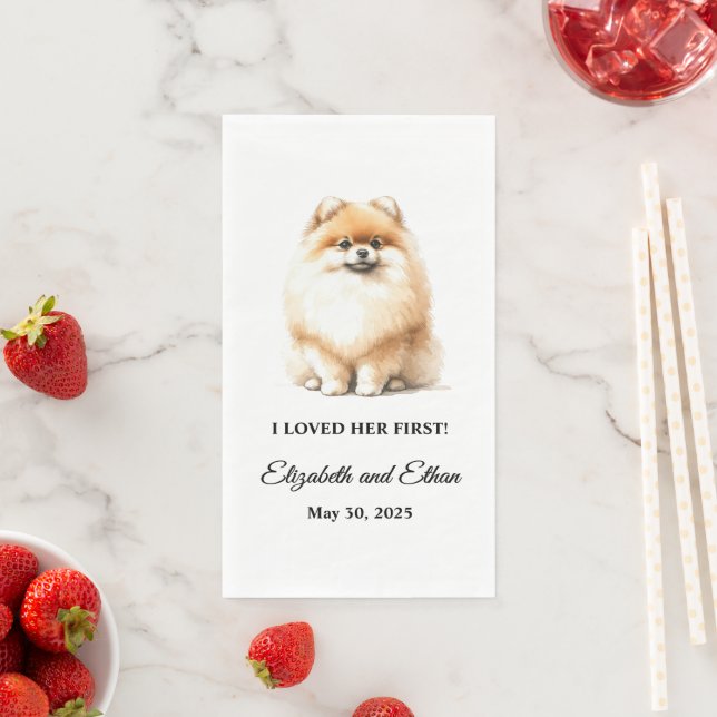 Serviette En Papier Mariage de chien Pomeranian (En situation)