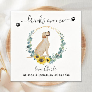 Serviette En Papier Mariage De Chien Sur Mesure Boit Sur Moi Jaune Lab
