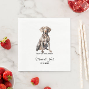 Serviette En Papier Mariage de chien Weimarer avec photo