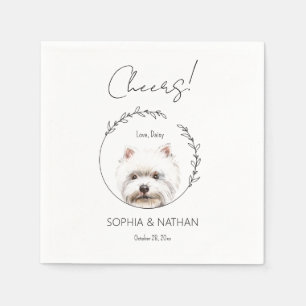 Serviette En Papier Mariage de chien Westie simple Cocktail Napkins