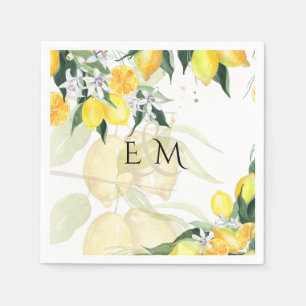 Serviette En Papier Mariage de citrons jaunes frais