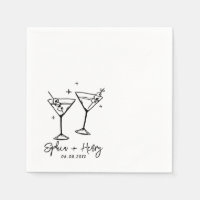 Mariage De Cocktail Moderne Élégant Dessiné À La M