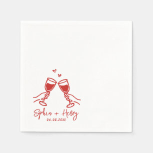 Serviette En Papier Mariage De Cocktail Moderne Élégant Dessiné À La M