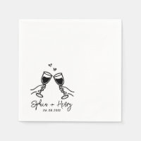Mariage De Cocktail Moderne Élégant Dessiné À La M