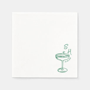 Serviette En Papier Mariage de cocktail simple à main