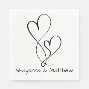Serviette En Papier Mariage de coeur Fête des mariées de Fiançailles n