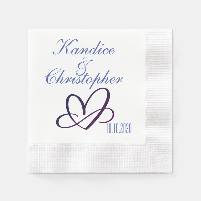 Serviette En Papier Mariage de coeur Napkin (Devant)
