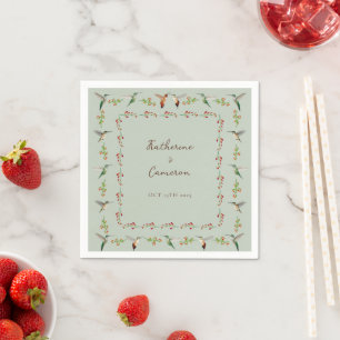 Serviette En Papier Mariage de colibris