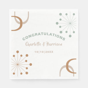 Serviette En Papier Mariage de démarrage atomique moderne du milieu du