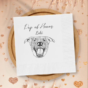 Serviette En Papier Mariage de dessin à main sur mesure pour chien Lab