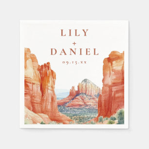 Serviette En Papier Mariage de destination aquarelle dans les montagne