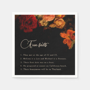Serviette En Papier Mariage de faits amusants floraux sombres vintage
