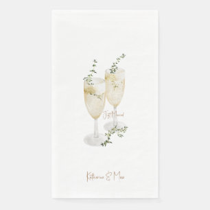 Serviette En Papier Mariage de feuillage Champagne marié