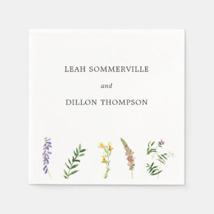 Serviette En Papier Mariage de Fleur sauvage Floral Boho Rustique simp