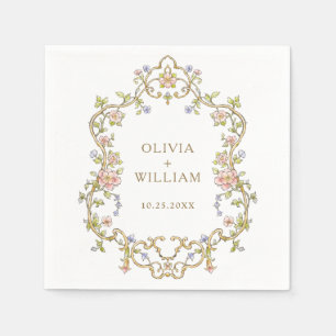 Serviette En Papier Mariage de fleurs de Bohême Vintages