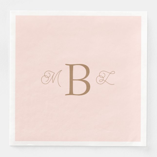 Serviette En Papier Mariage de flush de monogramme de la police combin (Devant)