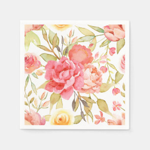 Serviette En Papier Mariage de jardin d'aquarelle