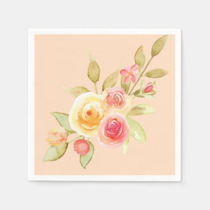 Serviette En Papier Mariage de jardin d'aquarelle