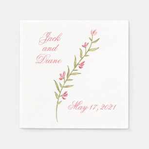 Serviette En Papier Mariage de jardin d'aquarelle