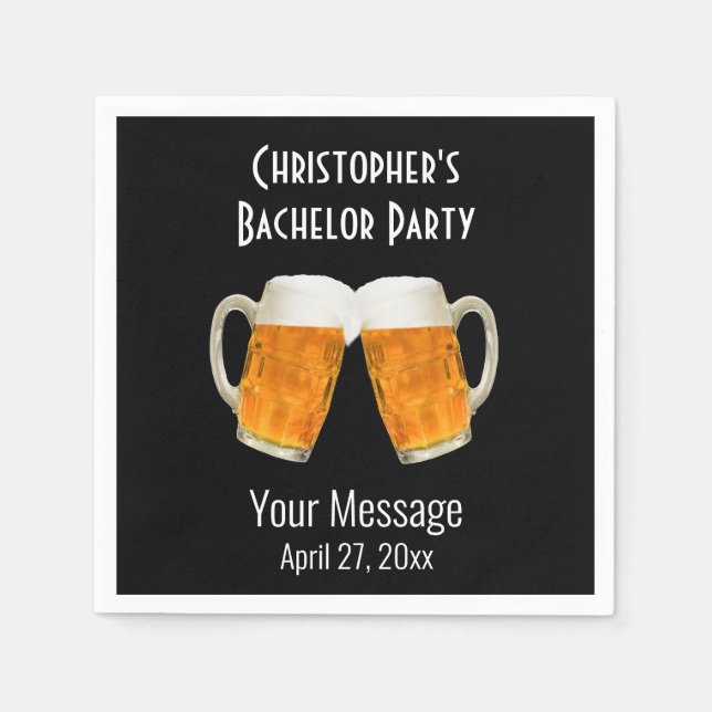 Serviette En Papier Mariage de la fête de baccalauréat bière Cheers No (Devant)