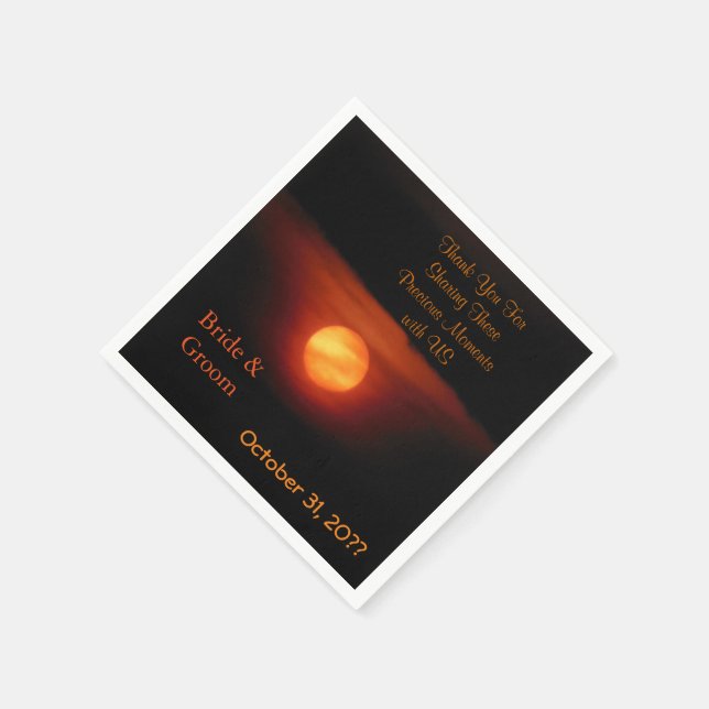Serviette En Papier Mariage de la lune de récolte complète (Coin)