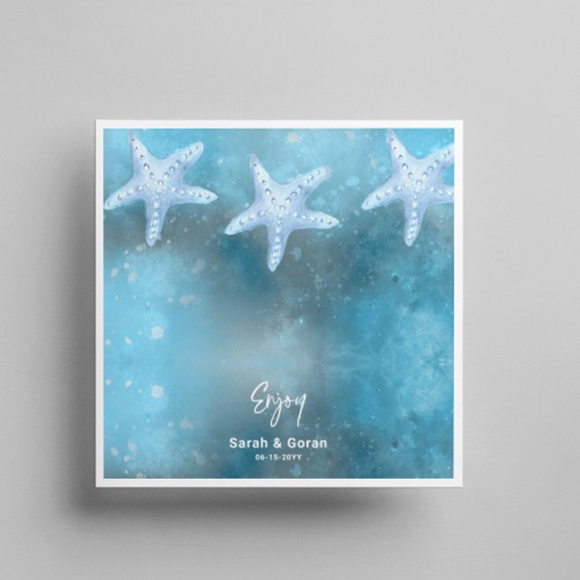 Serviette En Papier Mariage de la mer bleue profonde (Créateur téléchargé)