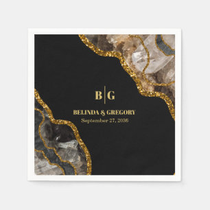 Serviette En Papier Mariage de la Parties scintillant de la géode d'âg