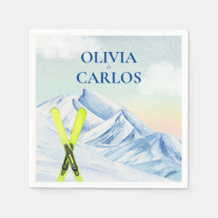 Serviette En Papier Mariage de la station de ski Mountain Landscape