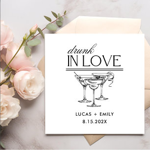Serviette En Papier Mariage De Lunettes De Vin Personnalisées Drunin I