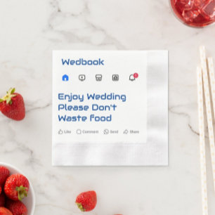 Serviette En Papier Mariage de message personnalisé des médias sociaux
