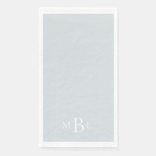 Serviette En Papier Mariage de monogramme blanc bleu-Dusty
